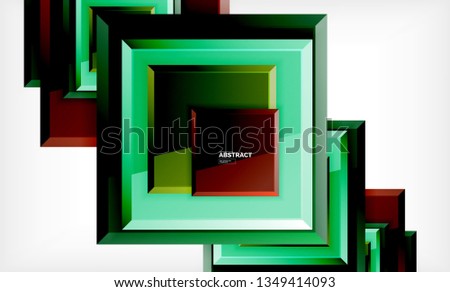 Square geometric background, vector modern template