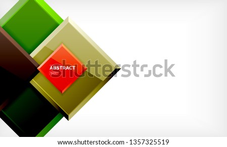 Square geometric background, vector modern template
