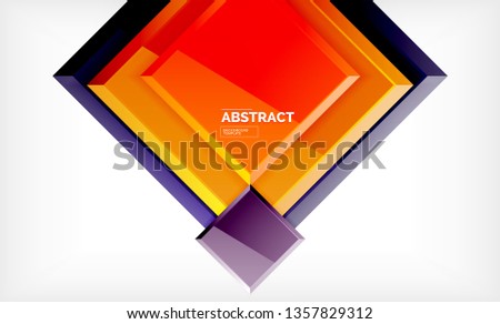 Square geometric background, vector modern template