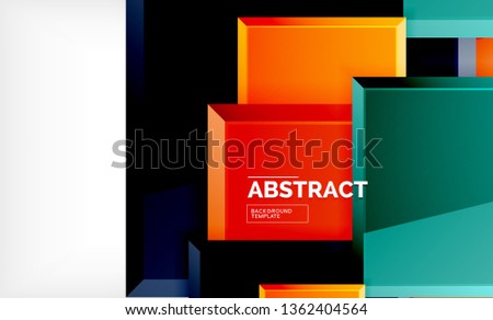 Square geometric background, vector modern template
