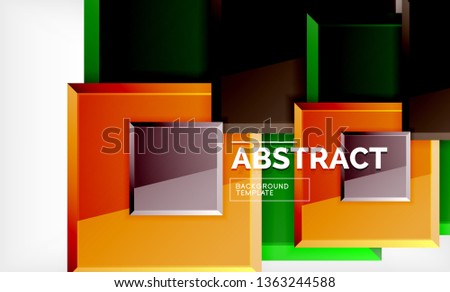 Square geometric background, vector modern template