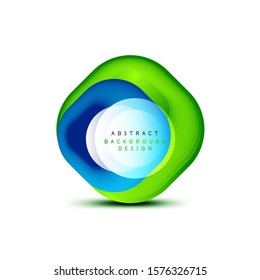 Quadratische geometrische Banner mit 3D-Effekt für eine glatte Mischung. Das Design der digitalen Technologie ist ein trendiger Icon. Vektorgrafik für Bildschirmhintergründe, Banner, Hintergrund, Karte, Buchillustration, Landing-Page