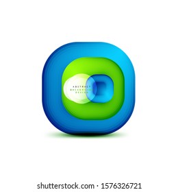 Quadratische geometrische Banner mit 3D-Effekt für eine glatte Mischung. Das Design der digitalen Technologie ist ein trendiger Icon. Vektorgrafik für Bildschirmhintergründe, Banner, Hintergrund, Karte, Buchillustration, Landing-Page