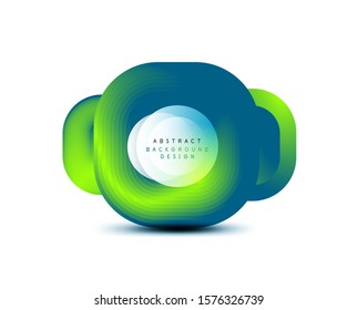 Square geometric banners with 3d smooth blend effect. Digital technology trendy icon design. Vector Illustration For Wallpaper, Banner, Background, Card, Book Illustration, landing page