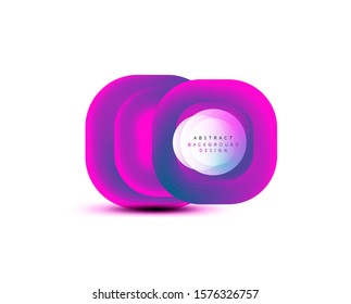 Banderas geométricas cuadradas con efecto de fusión suave 3d. Diseño de iconos de moda en tecnología digital. Ilustración vectorial para fondo de escritorio, pancarta, fondo, tarjeta, ilustración del libro, página de inicio