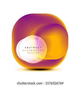 Banderas geométricas cuadradas con efecto de fusión suave 3d. Diseño de iconos de moda en tecnología digital. Ilustración vectorial para fondo de escritorio, pancarta, fondo, tarjeta, ilustración del libro, página de inicio