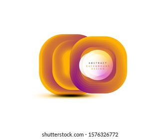 Square geometric banners with 3d smooth blend effect. Digital technology trendy icon design. Vector Illustration For Wallpaper, Banner, Background, Card, Book Illustration, landing page