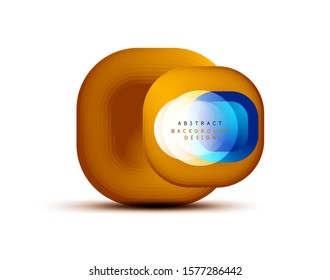 Square geometric banners with 3d smooth blend effect. Digital technology trendy icon design. Vector Illustration For Wallpaper, Banner, Background, Card, Book Illustration, landing page