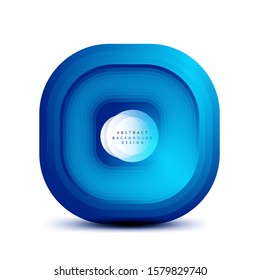 Banderas geométricas cuadradas con efecto de fusión suave 3d. Diseño de iconos de moda en tecnología digital. Ilustración vectorial para fondo de escritorio, pancarta, fondo, tarjeta, ilustración del libro, página de inicio