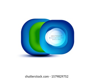 Quadratische geometrische Banner mit 3D-Effekt für eine glatte Mischung. Das Design der digitalen Technologie ist ein trendiger Icon. Vektorgrafik für Bildschirmhintergründe, Banner, Hintergrund, Karte, Buchillustration, Landing-Page