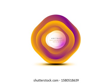 Banderas geométricas cuadradas con efecto de fusión suave 3d. Diseño de iconos de moda en tecnología digital. Ilustración vectorial para fondo de escritorio, pancarta, fondo, tarjeta, ilustración del libro, página de inicio