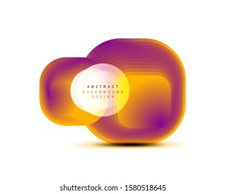 Banderas geométricas cuadradas con efecto de fusión suave 3d. Diseño de iconos de moda en tecnología digital. Ilustración vectorial para fondo de escritorio, pancarta, fondo, tarjeta, ilustración del libro, página de inicio