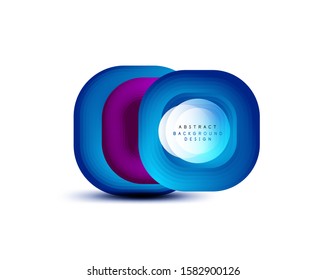 Square geometric banners with 3d smooth blend effect. Digital technology trendy icon design. Vector Illustration For Wallpaper, Banner, Background, Card, Book Illustration, landing page