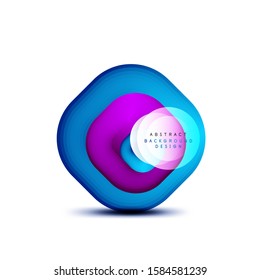 Square geometric banners with 3d smooth blend effect. Digital technology trendy icon design. Vector Illustration For Wallpaper, Banner, Background, Card, Book Illustration, landing page