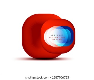 Square geometric banners with 3d smooth blend effect. Digital technology trendy icon design. Vector Illustration For Wallpaper, Banner, Background, Card, Book Illustration, landing page