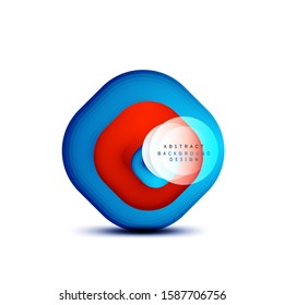 Banderas geométricas cuadradas con efecto de fusión suave 3d. Diseño de iconos de moda en tecnología digital. Ilustración vectorial para fondo de escritorio, pancarta, fondo, tarjeta, ilustración del libro, página de inicio