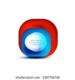 Square geometric banners with 3d smooth blend effect. Digital technology trendy icon design. Vector Illustration For Wallpaper, Banner, Background, Card, Book Illustration, landing page