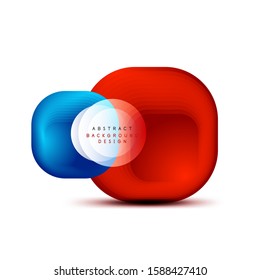 Banderas geométricas cuadradas con efecto de fusión suave 3d. Diseño de iconos de moda en tecnología digital. Ilustración vectorial para fondo de escritorio, pancarta, fondo, tarjeta, ilustración del libro, página de inicio