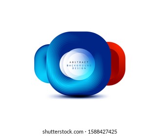 Square geometric banners with 3d smooth blend effect. Digital technology trendy icon design. Vector Illustration For Wallpaper, Banner, Background, Card, Book Illustration, landing page