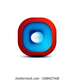 Square geometric banners with 3d smooth blend effect. Digital technology trendy icon design. Vector Illustration For Wallpaper, Banner, Background, Card, Book Illustration, landing page