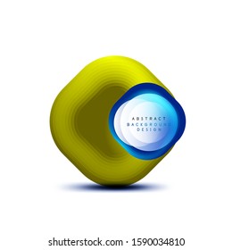 Square geometric banners with 3d smooth blend effect. Digital technology trendy icon design. Vector Illustration For Wallpaper, Banner, Background, Card, Book Illustration, landing page