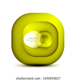Square geometric banners with 3d smooth blend effect. Digital technology trendy icon design. Vector Illustration For Wallpaper, Banner, Background, Card, Book Illustration, landing page
