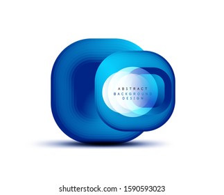 Square geometric banners with 3d smooth blend effect. Digital technology trendy icon design. Vector Illustration For Wallpaper, Banner, Background, Card, Book Illustration, landing page