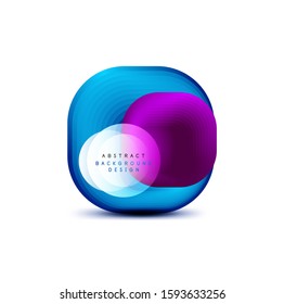 Square geometric banners with 3d smooth blend effect. Digital technology trendy icon design. Vector Illustration For Wallpaper, Banner, Background, Card, Book Illustration, landing page