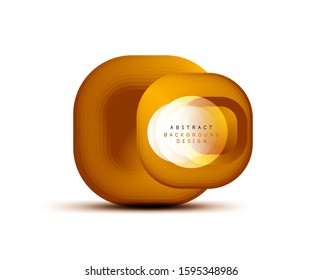 Banderas geométricas cuadradas con efecto de fusión suave 3d. Diseño de iconos de moda en tecnología digital. Ilustración vectorial para fondo de escritorio, pancarta, fondo, tarjeta, ilustración del libro, página de inicio