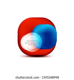 Square geometric banners with 3d smooth blend effect. Digital technology trendy icon design. Vector Illustration For Wallpaper, Banner, Background, Card, Book Illustration, landing page