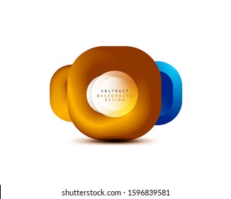 Banderas geométricas cuadradas con efecto de fusión suave 3d. Diseño de iconos de moda en tecnología digital. Ilustración vectorial para fondo de escritorio, pancarta, fondo, tarjeta, ilustración del libro, página de inicio
