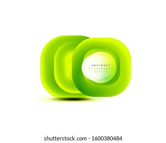 Square geometric banners with 3d smooth blend effect. Digital technology trendy icon design. Vector Illustration For Wallpaper, Banner, Background, Card, Book Illustration, landing page
