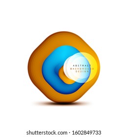 Banderas geométricas cuadradas con efecto de fusión suave 3d. Diseño de iconos de moda en tecnología digital. Ilustración vectorial para fondo de escritorio, pancarta, fondo, tarjeta, ilustración del libro, página de inicio