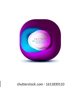 Square geometric banners with 3d smooth blend effect. Digital technology trendy icon design. Vector Illustration For Wallpaper, Banner, Background, Card, Book Illustration, landing page