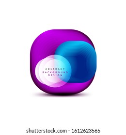 Square geometric banners with 3d smooth blend effect. Digital technology trendy icon design. Vector Illustration For Wallpaper, Banner, Background, Card, Book Illustration, landing page