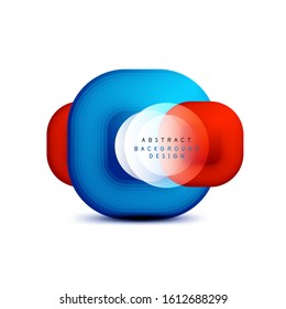 Square geometric banners with 3d smooth blend effect. Digital technology trendy icon design. Vector Illustration For Wallpaper, Banner, Background, Card, Book Illustration, landing page