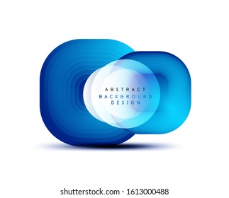 Banderas geométricas cuadradas con efecto de fusión suave 3d. Diseño de iconos de moda en tecnología digital. Ilustración vectorial para fondo de escritorio, pancarta, fondo, tarjeta, ilustración del libro, página de inicio