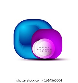 Square geometric banners with 3d smooth blend effect. Digital technology trendy icon design. Vector Illustration For Wallpaper, Banner, Background, Card, Book Illustration, landing page