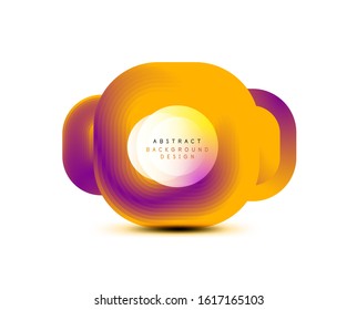 Square geometric banners with 3d smooth blend effect. Digital technology trendy icon design. Vector Illustration For Wallpaper, Banner, Background, Card, Book Illustration, landing page