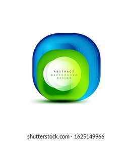 Square geometric banners with 3d smooth blend effect. Digital technology trendy icon design. Vector Illustration For Wallpaper, Banner, Background, Card, Book Illustration, landing page
