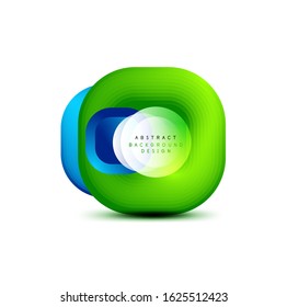 Square geometric banners with 3d smooth blend effect. Digital technology trendy icon design. Vector Illustration For Wallpaper, Banner, Background, Card, Book Illustration, landing page