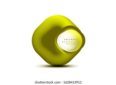 Square geometric banners with 3d smooth blend effect. Digital technology trendy icon design. Vector Illustration For Wallpaper, Banner, Background, Card, Book Illustration, landing page