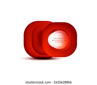 Banderas geométricas cuadradas con efecto de fusión suave 3d. Diseño de iconos de moda en tecnología digital. Ilustración vectorial para fondo de escritorio, pancarta, fondo, tarjeta, ilustración del libro, página de inicio