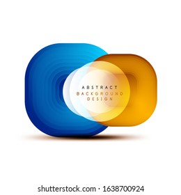 Banderas geométricas cuadradas con efecto de fusión suave 3d. Diseño de iconos de moda en tecnología digital. Ilustración vectorial para fondo de escritorio, pancarta, fondo, tarjeta, ilustración del libro, página de inicio