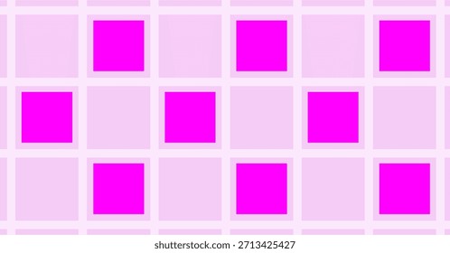 Composición geométrica cuadrada con fondo magenta y violeta como inspiración para diseños de comunicación visual o para diseños textiles