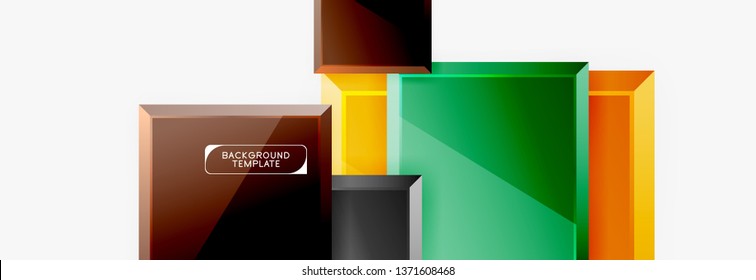 Composição geométrica quadrada, fundo de blocos vetoriais