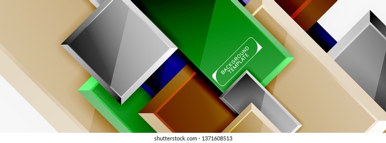 Square geometric composition, vector blocks background