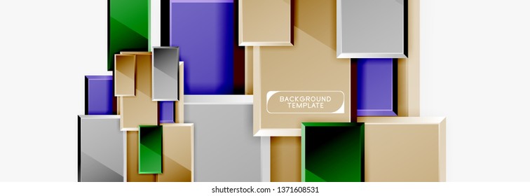 Square geometric composition, vector blocks background