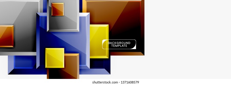 Composição geométrica quadrada, fundo de blocos vetoriais
