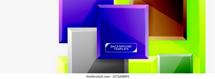 Square geometric composition, vector blocks background